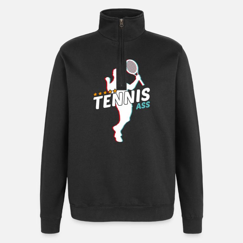 Tennis - Quarter-Zip-Sweatshirt - Schwarz