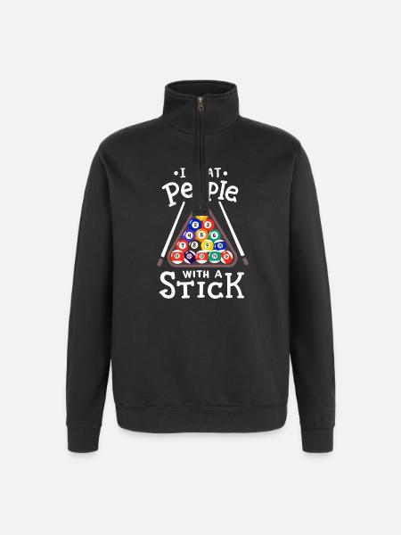 Billard Poolspieler - Quarter-Zip-Sweatshirt - Schwarz