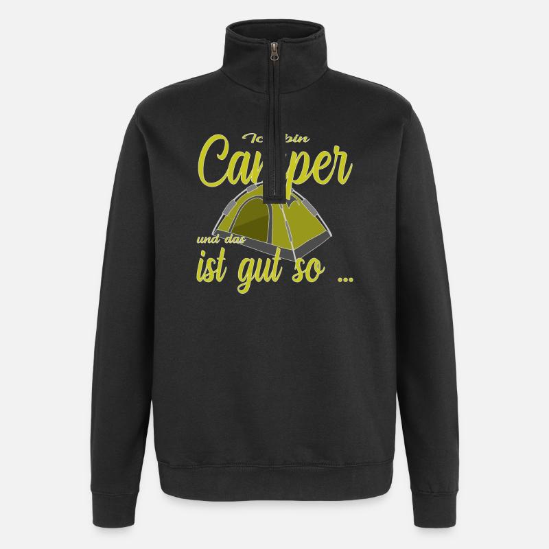 Ich bin Camper - Quarter-Zip-Sweatshirt - Schwarz