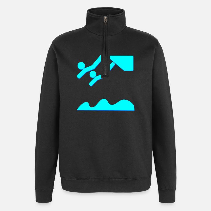 PLONGÉE SYNCHRONISÉE - Sweat à zip 1/4 - noir