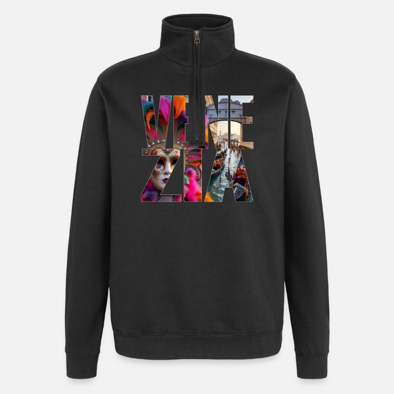 VENEDIG - Quarter-Zip-Sweatshirt - Schwarz