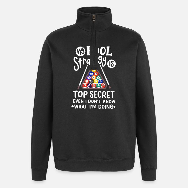Billardspieler Billard - Quarter-Zip-Sweatshirt - Schwarz