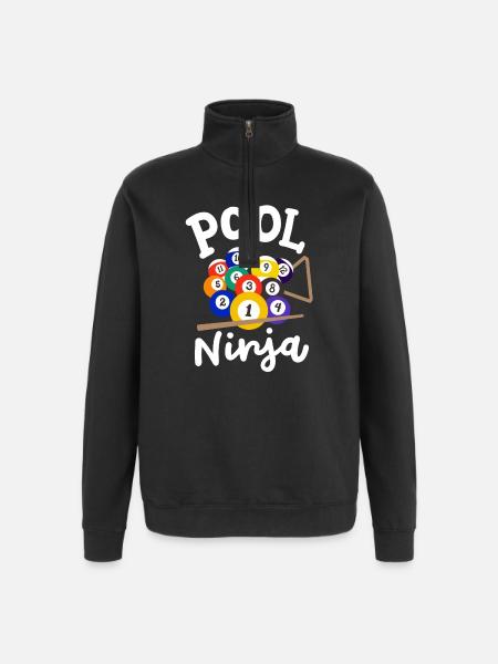 Billardspieler Billard - Quarter-Zip-Sweatshirt - Schwarz