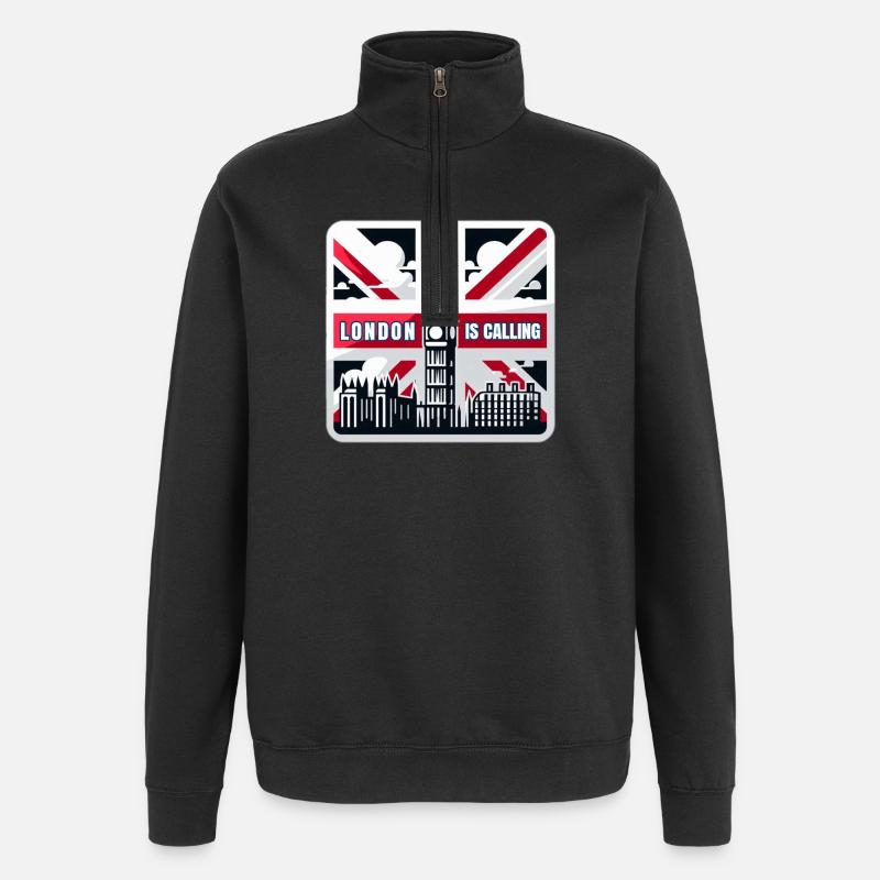 London is Calling - Quarter-Zip Sweatshirt - black