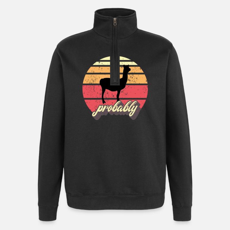 Alpaka - Quarter-Zip-Sweatshirt - Schwarz