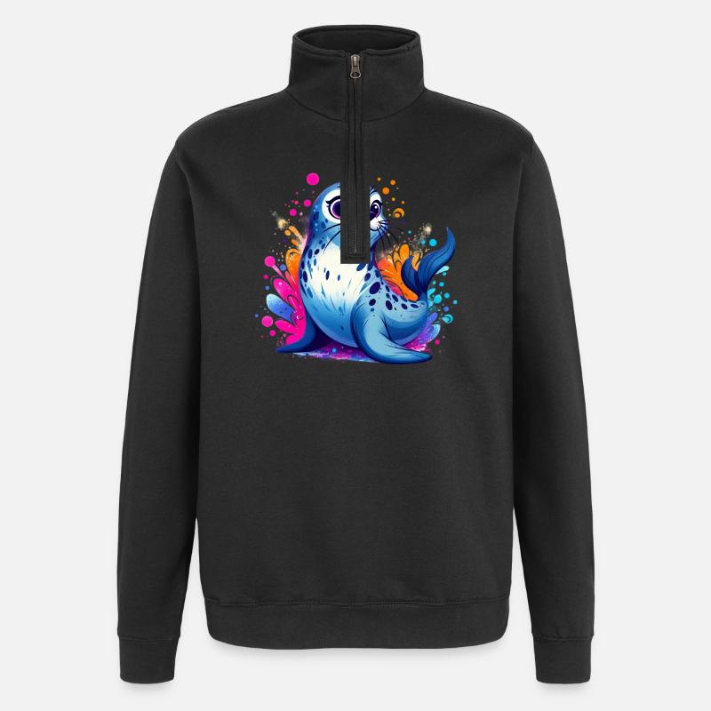 Siegel - Quarter-Zip-Sweatshirt - Schwarz