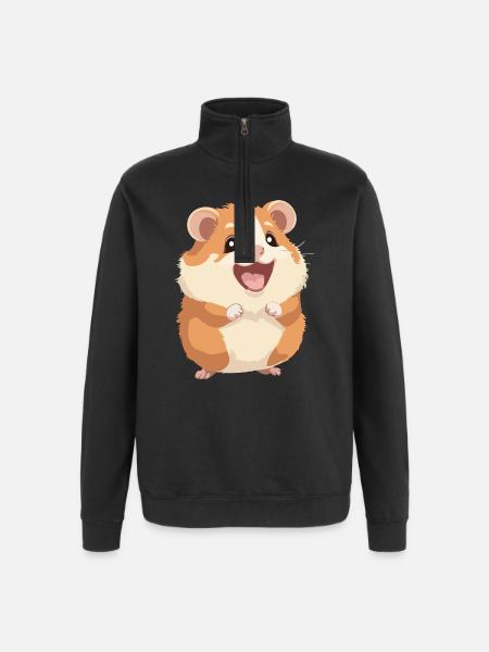 Hamster - Sweat à zip 1/4 - noir