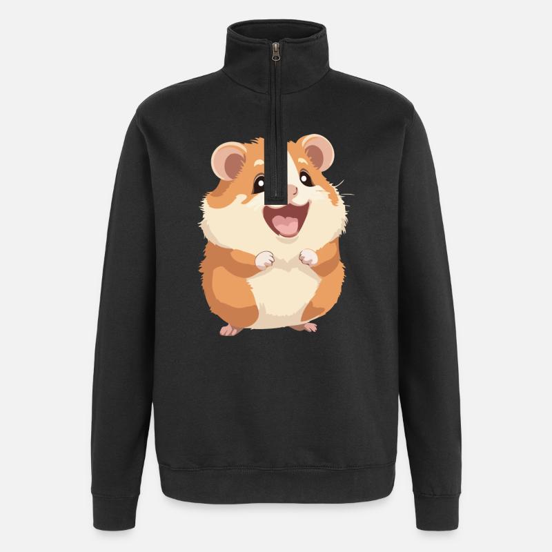 Hamster - Sweat à zip 1/4 - noir