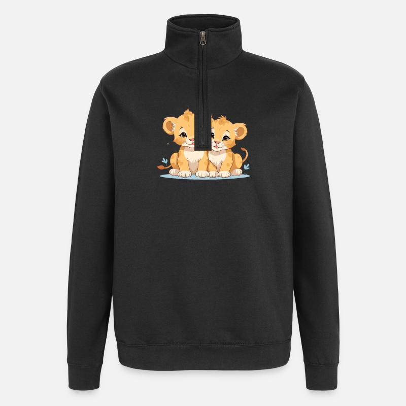 Lionceaux - Sweat à zip 1/4 - noir