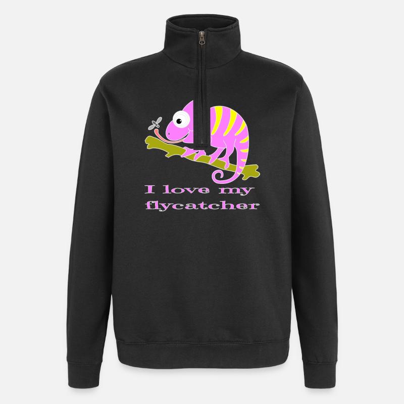 Chamaeleon tier - Quarter-Zip-Sweatshirt - Schwarz