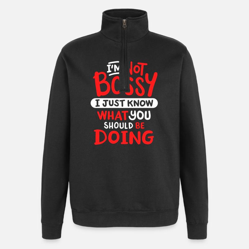 Sarkastisch Sarkasmus Humor - Quarter-Zip-Sweatshirt - Schwarz