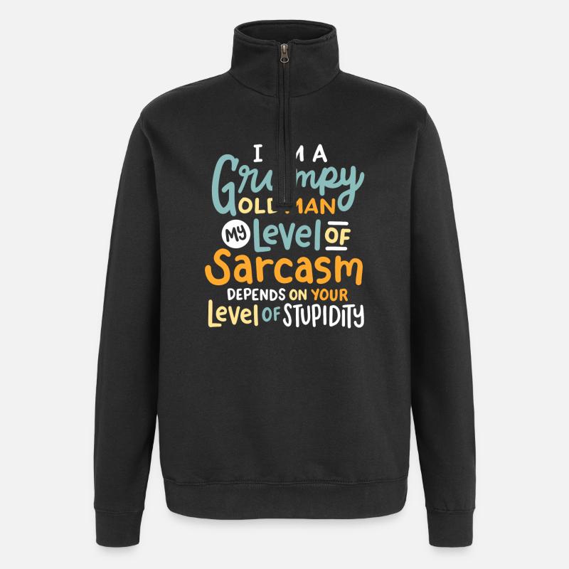 Sarkasmus sarkastischer Spruch - Quarter-Zip-Sweatshirt - Schwarz