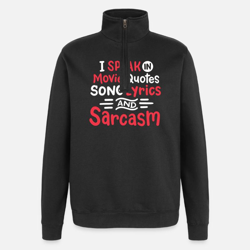 Film Songtexte Sarkasmus - Quarter-Zip-Sweatshirt - Schwarz