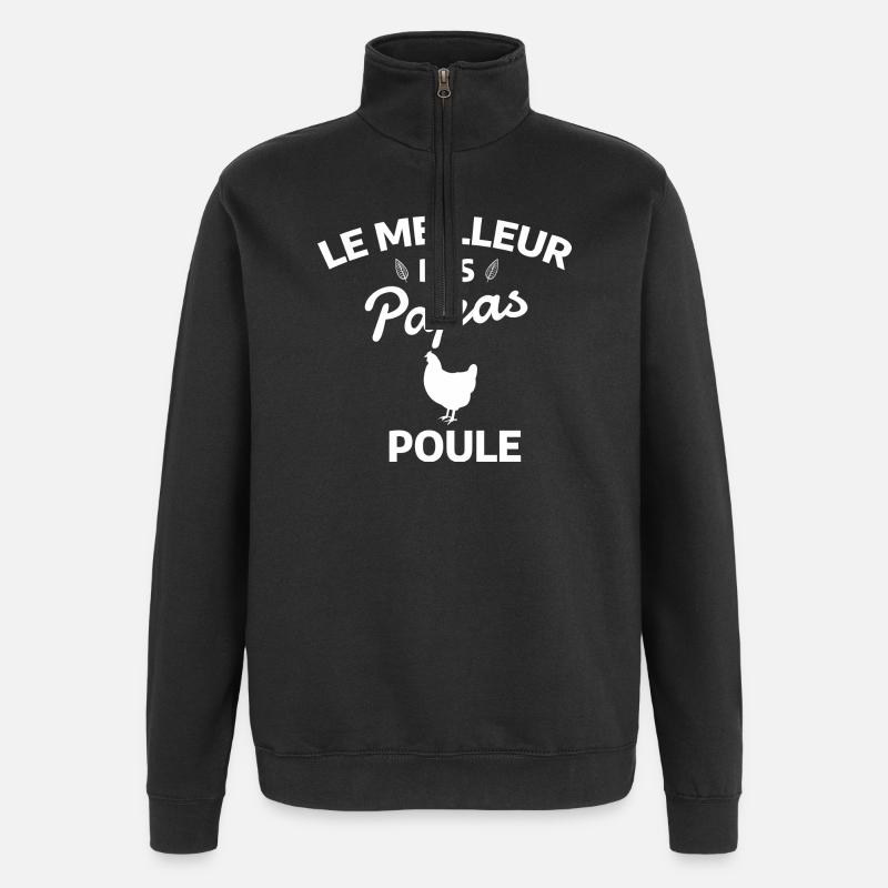 Le Meilleur des Papas POULE - Sweat à zip 1/4 - noir