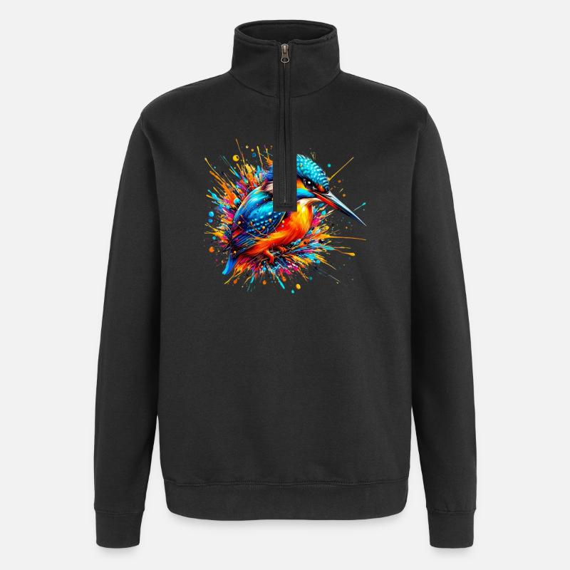 Eisvogel - Quarter-Zip-Sweatshirt - Schwarz