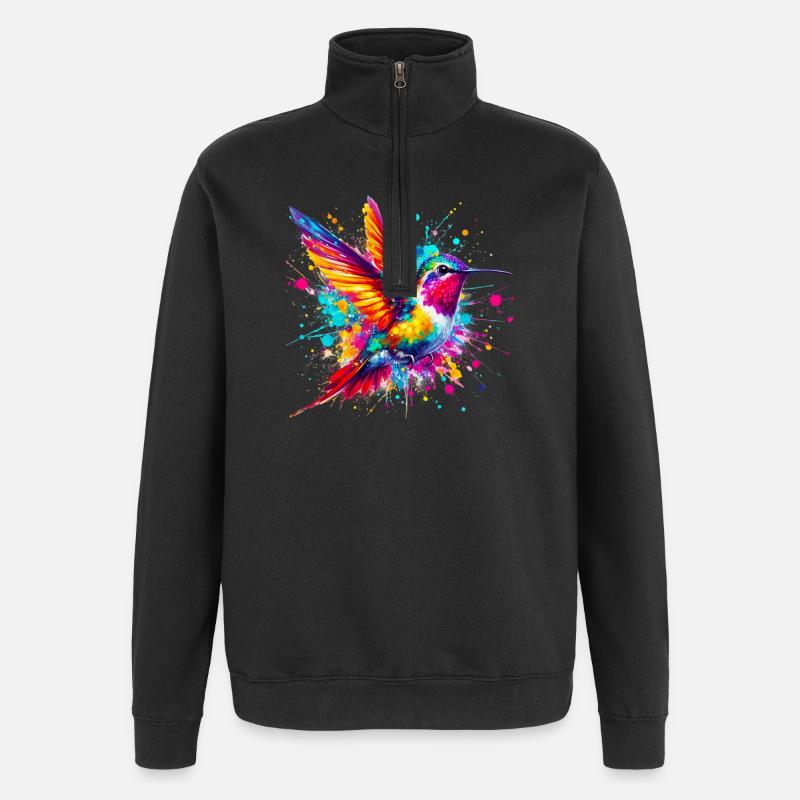 Hummingbird - Quarter-Zip Sweatshirt - black