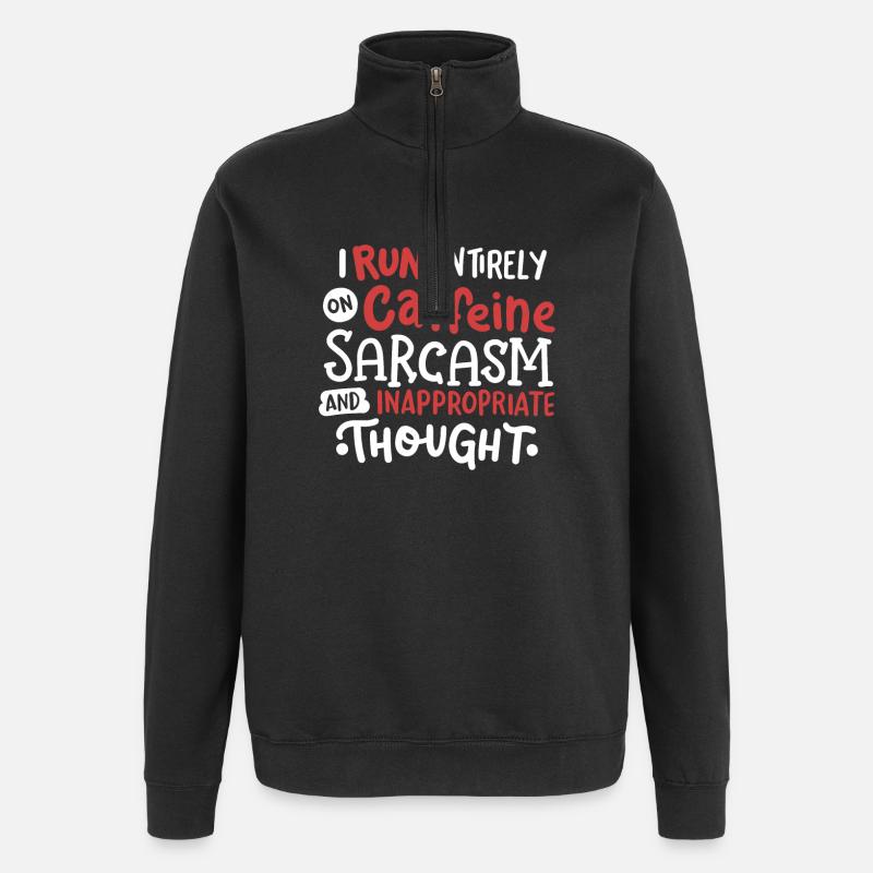 Sarkasmus Koffein sarkastisch - Quarter-Zip-Sweatshirt - Schwarz
