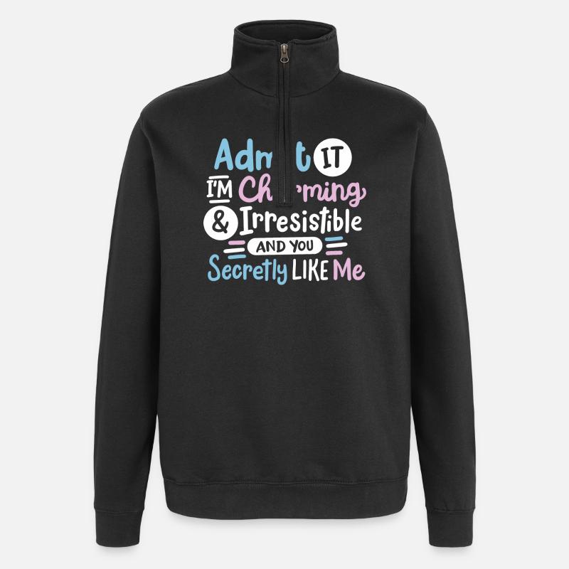 Sarkasmus sarkastischer Spruch - Quarter-Zip-Sweatshirt - Schwarz