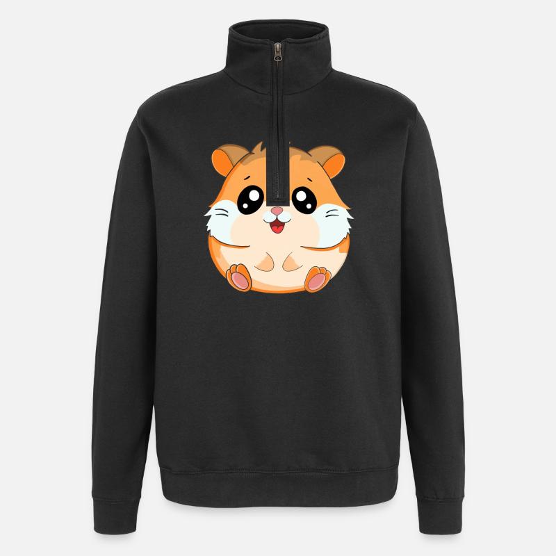 Hamster - Sweat à zip 1/4 - noir