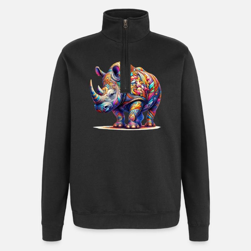 Nashorn - Quarter-Zip-Sweatshirt - Schwarz