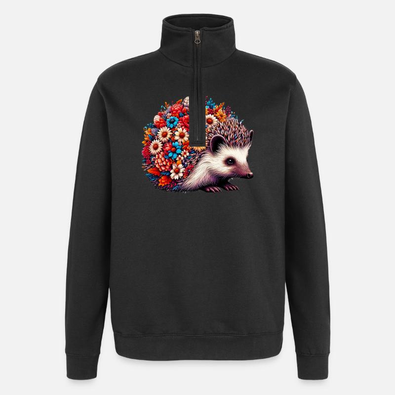 Hedgehog - Quarter-Zip Sweatshirt - black