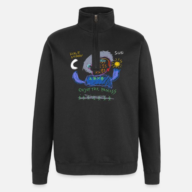 Profitez du processus - Sweat à zip 1/4 - noir