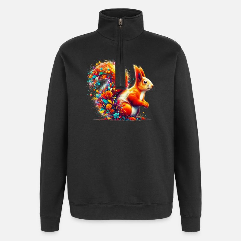 Squirrel - Quarter-Zip Sweatshirt - black
