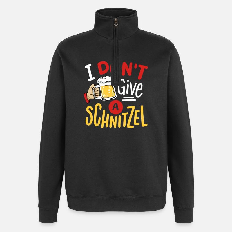 Schnitzel Bier - Quarter-Zip-Sweatshirt - Schwarz