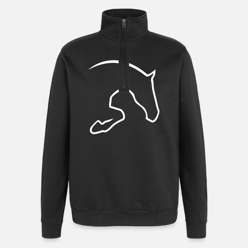 Springpferd - Quarter-Zip-Sweatshirt - Schwarz