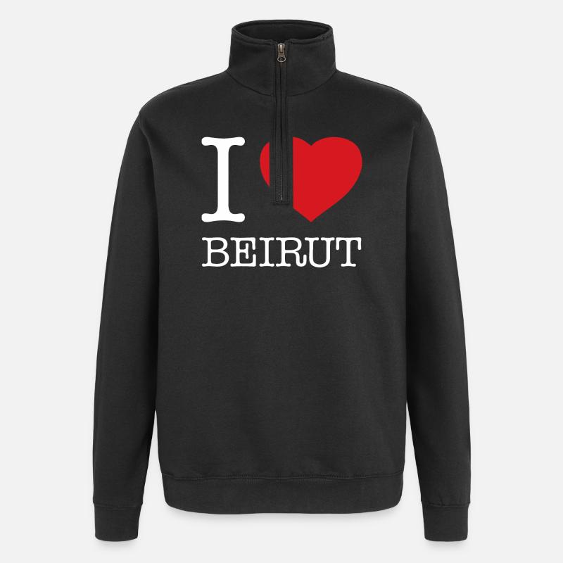 J’ADORE BEYROUTH - Sweat à zip 1/4 - noir