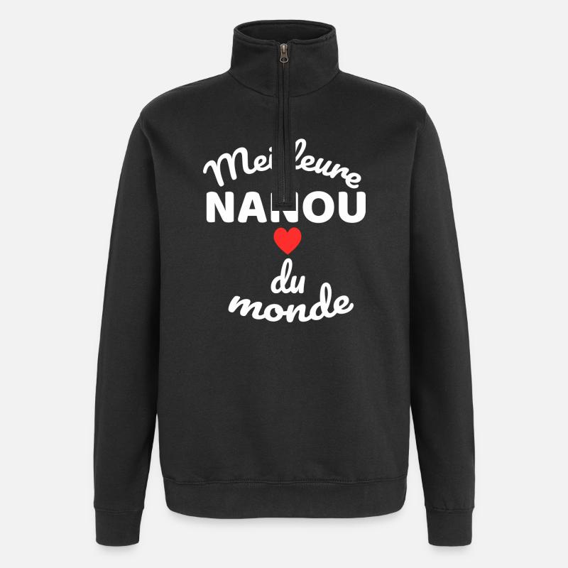 Cœur et Messagerie de Solidarité - Sweat à zip 1/4 - noir