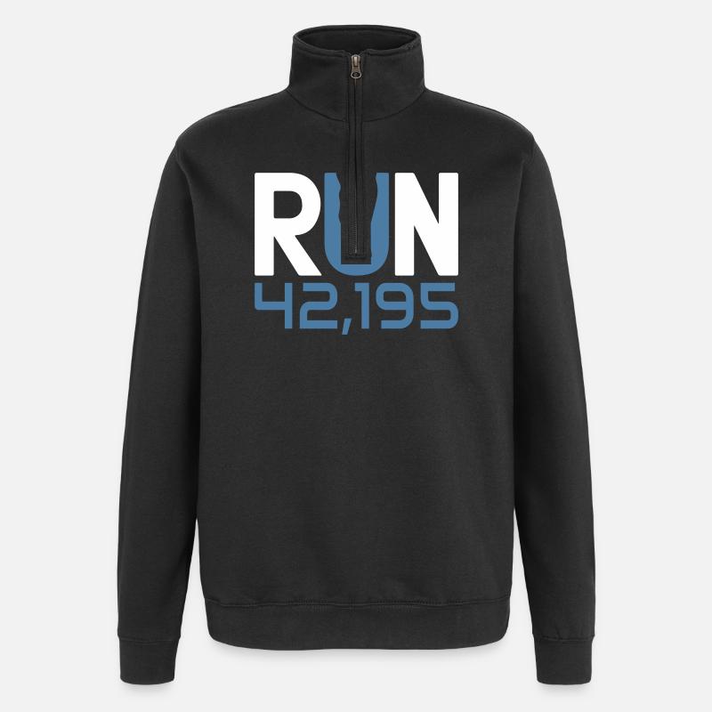 Marathonläufer Runner Run 42,195 Finisher - Quarter-Zip-Sweatshirt - Schwarz