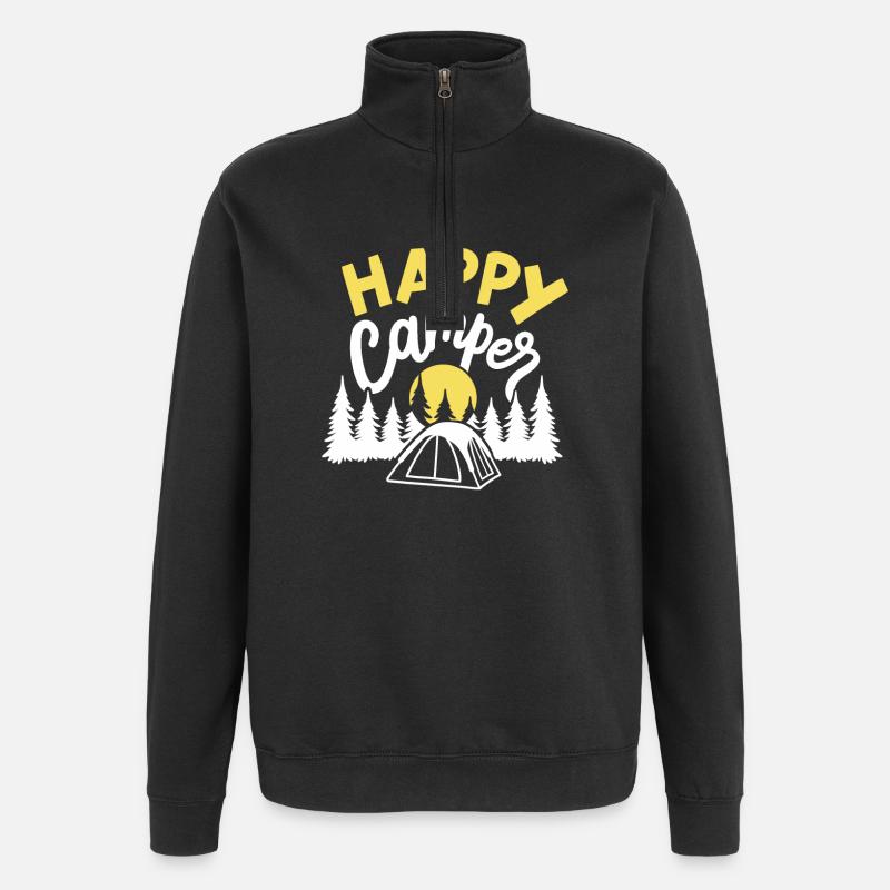 Camping Camper - Quarter-Zip-Sweatshirt - Schwarz