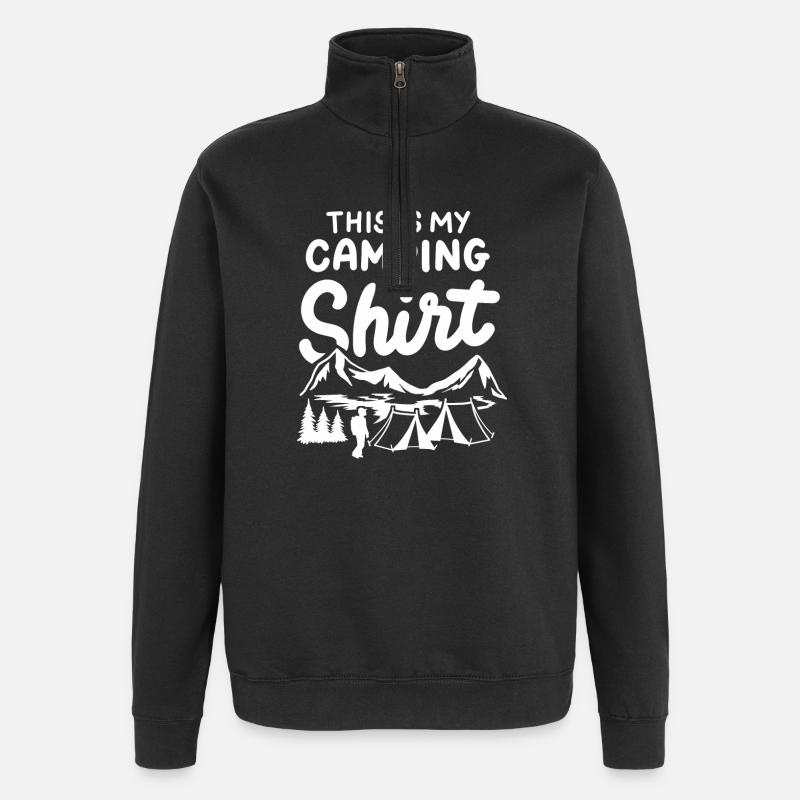 Camping Camper - Quarter-Zip-Sweatshirt - Schwarz