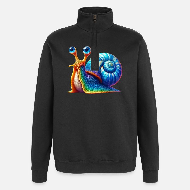 Schnecke - Quarter-Zip-Sweatshirt - Schwarz