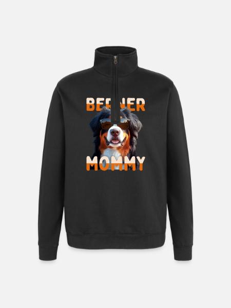Berner Sennen Hund Mamma Mamma Morsdag Berner Sennen Mamma - Collegegenser med 1/4 glidelås - svart