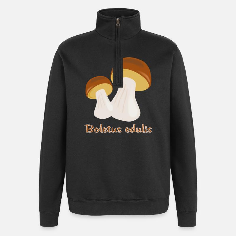 Champignons d’automne - Sweat à zip 1/4 - noir