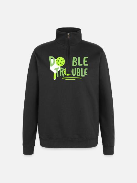 Pickleball-Spieler - Quarter-Zip-Sweatshirt - Schwarz