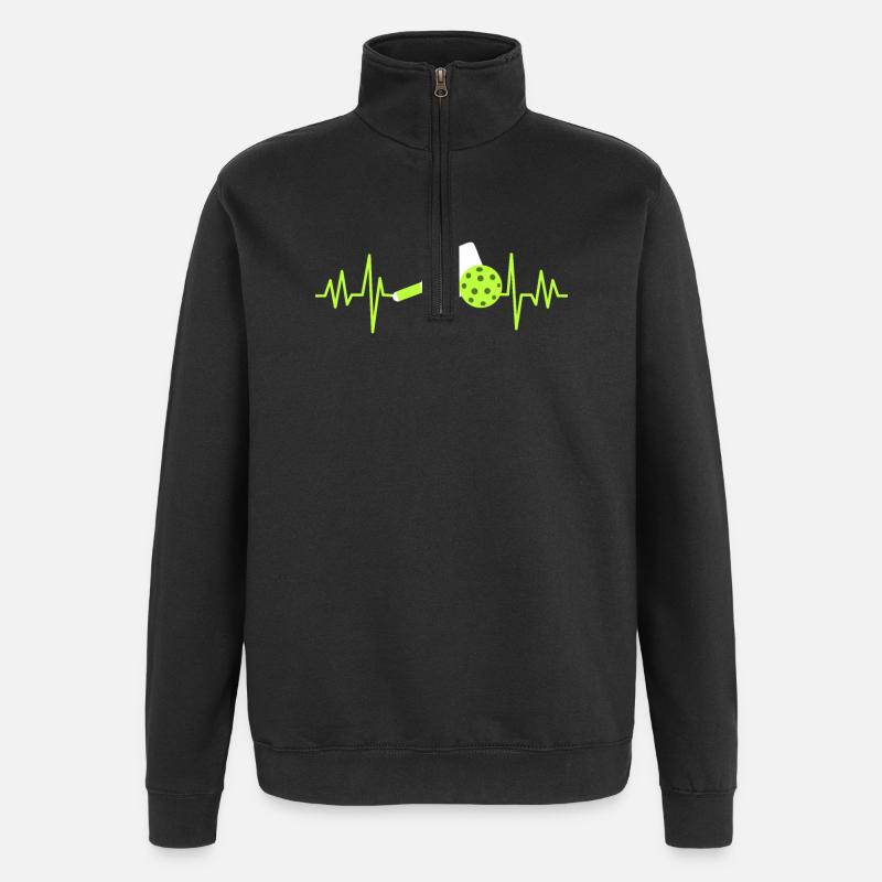 Pickleball-Spieler Pickleball - Quarter-Zip-Sweatshirt - Schwarz
