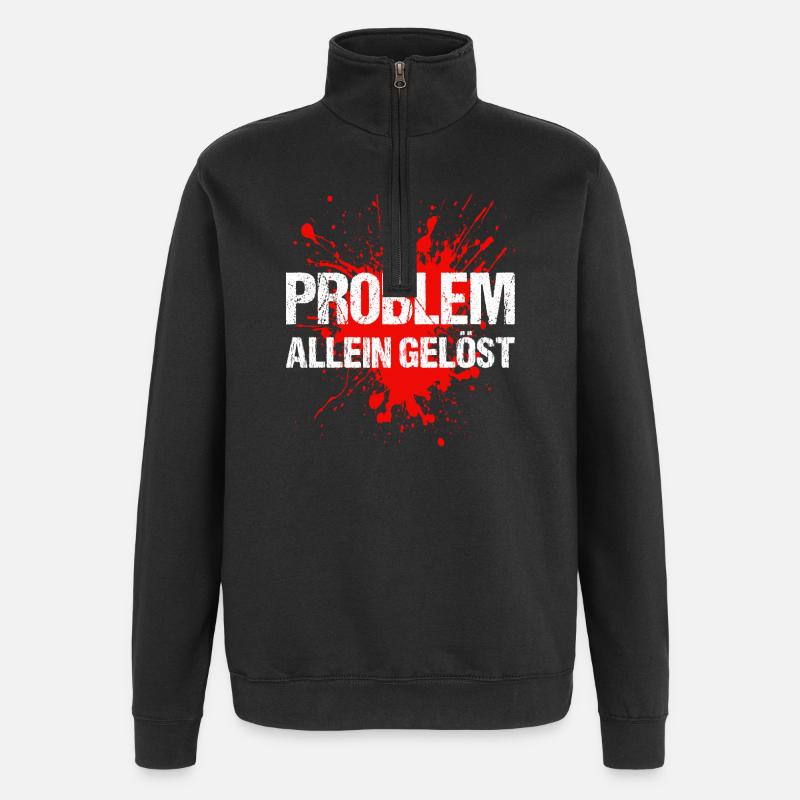 Problem gelöst - Quarter-Zip-Sweatshirt - Schwarz