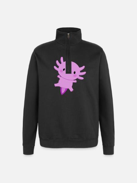 Axolotl - Quarter-Zip Sweatshirt - black