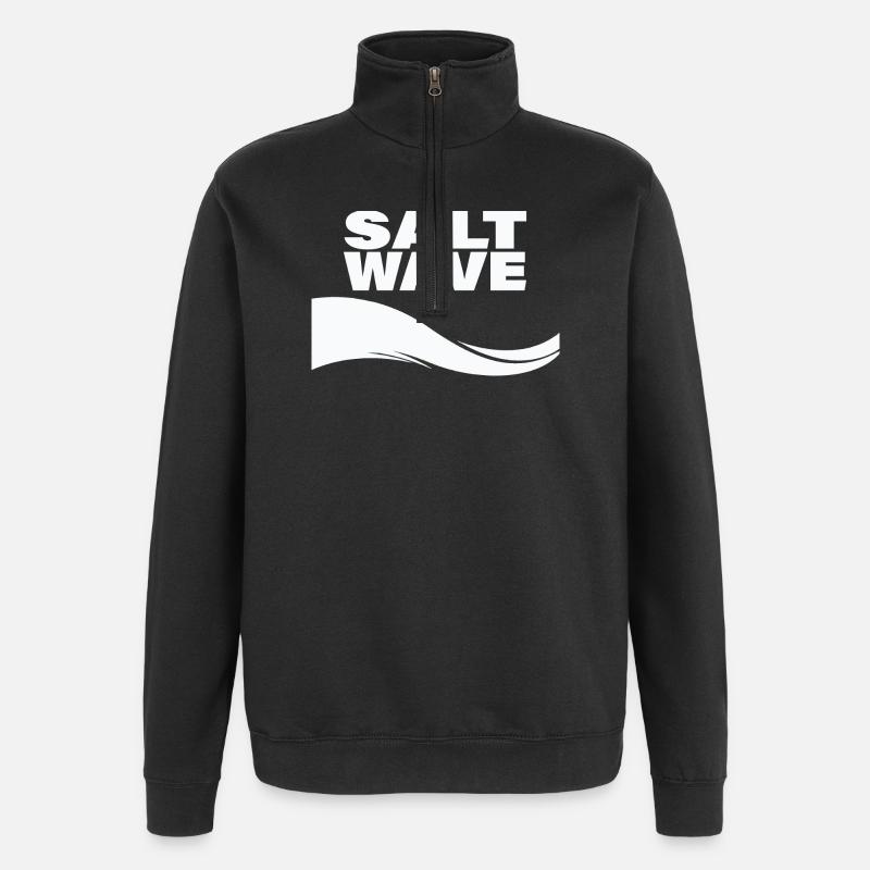 SALT WAVE - Quarter-Zip Sweatshirt - black