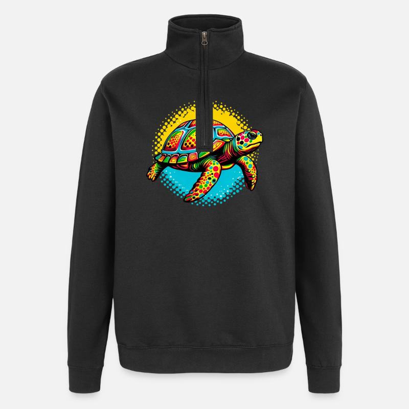 Turtle - Quarter-Zip Sweatshirt - black