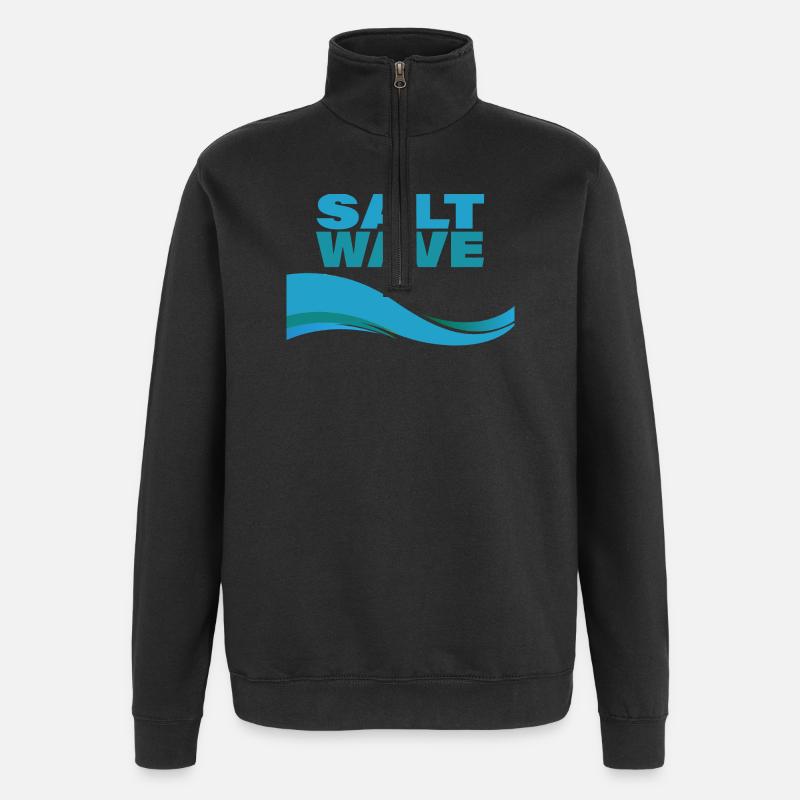 SALT WAVE - Quarter-Zip-Sweatshirt - Schwarz