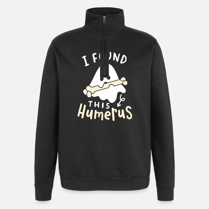 Geist Halloweenkostüm - Quarter-Zip-Sweatshirt - Schwarz