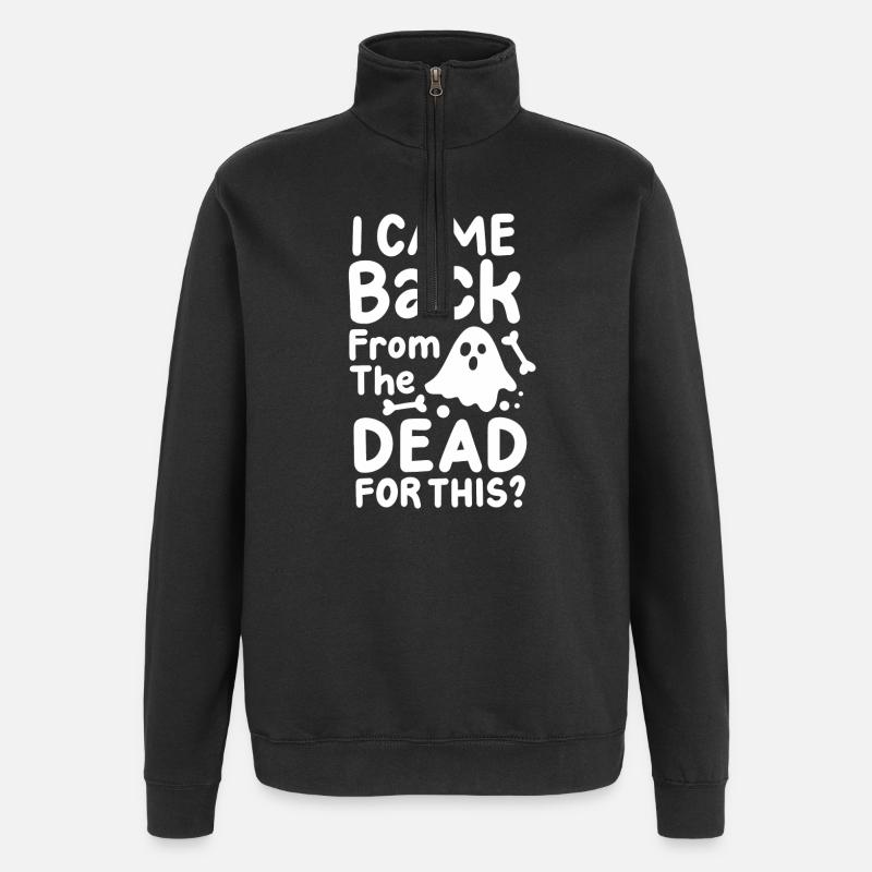 Geist Halloweenkostüm - Quarter-Zip-Sweatshirt - Schwarz