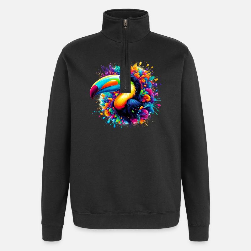 Tukan - Quarter-Zip-Sweatshirt - Schwarz