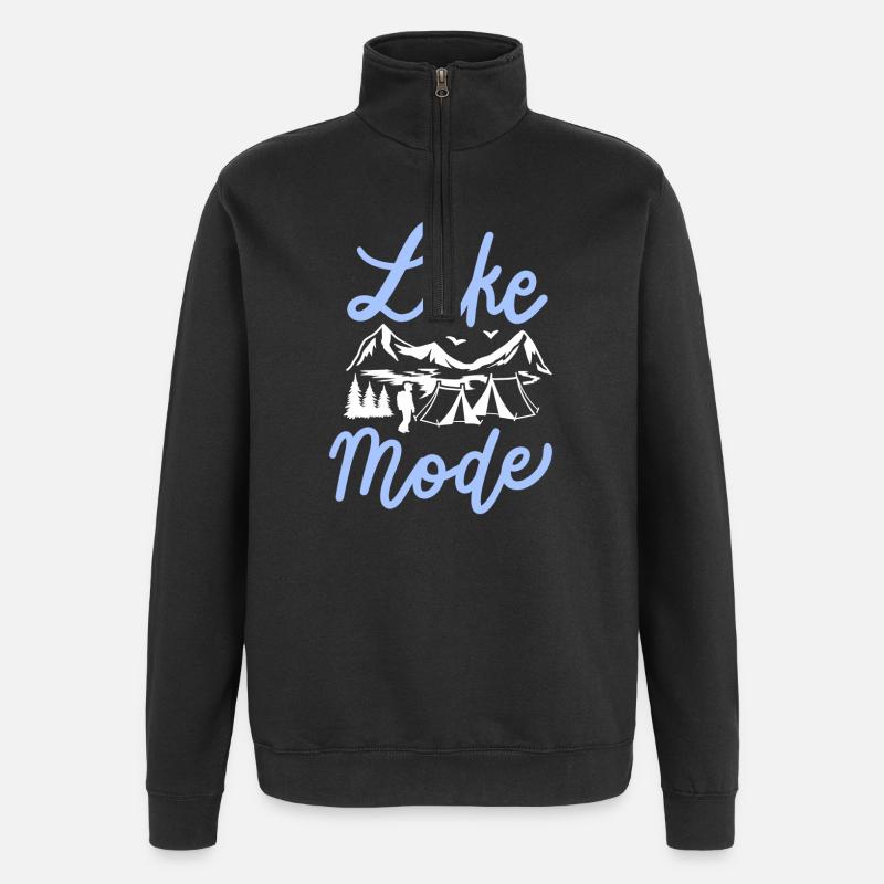 See Camping - Quarter-Zip-Sweatshirt - Schwarz