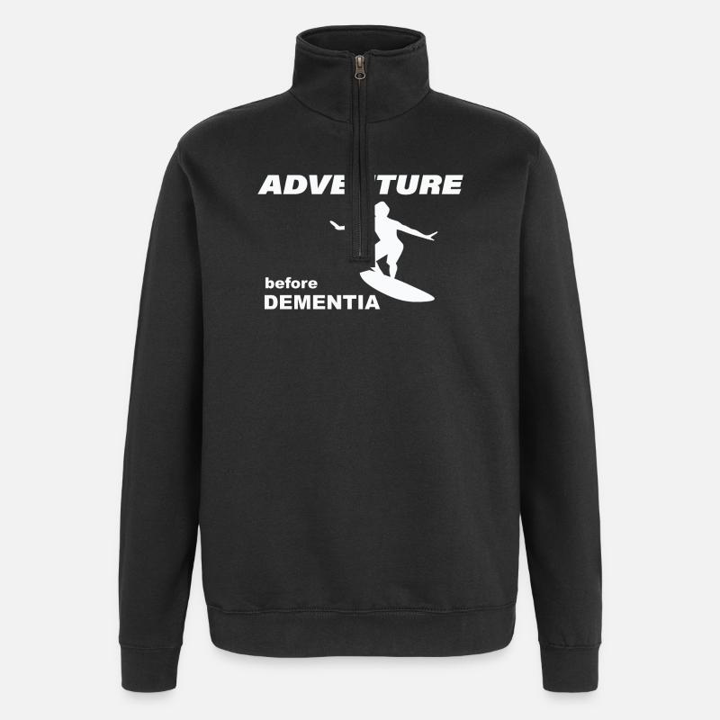 AVENTURE DE SURF - Sweat à zip 1/4 - noir
