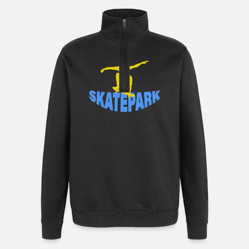 SKATEPARK - Sweat à zip 1/4 - noir